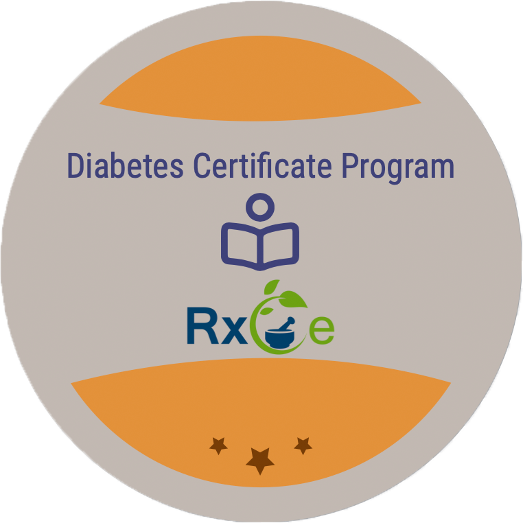 certification program badge for RxCe Foundations of Diabetes Management Certificate